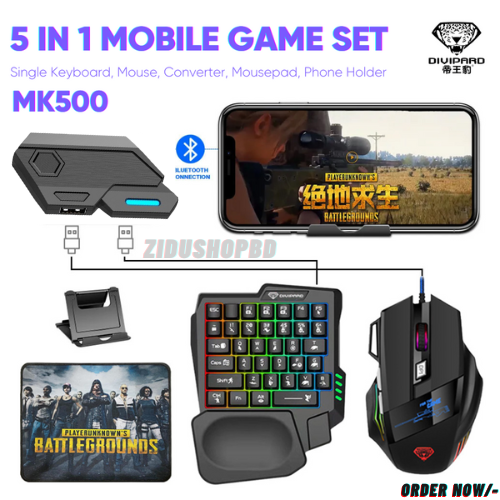 Mix Se+ 5 in 1 RGB Mobile Game Keyboard Mouse Combo Pack MK500